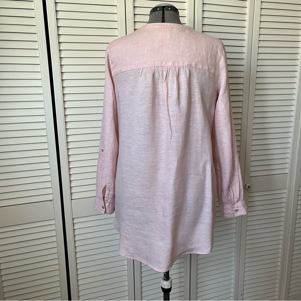 Sigrid Olsen Linen button front top with pockets M - Picture 5 of 8